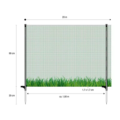 Mreža za perutnino in male živali ali vrt, 90 cm Fix – neelektrična - slika 2