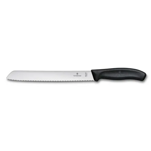 Nož za kruh Victorinox Swiss Classic, valovit rob, črn