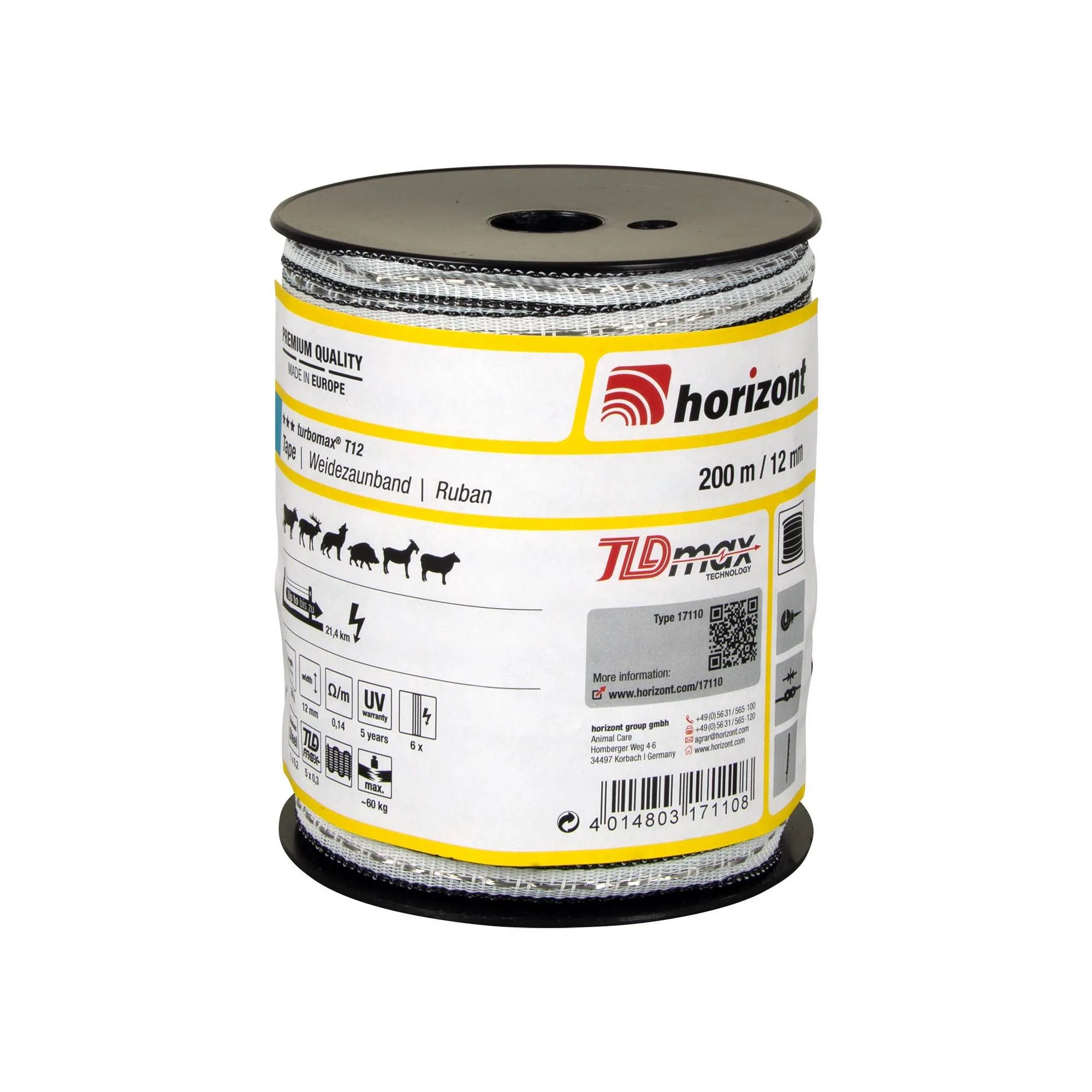 Električni trak Turbomax TLD 12 mm - 200 m