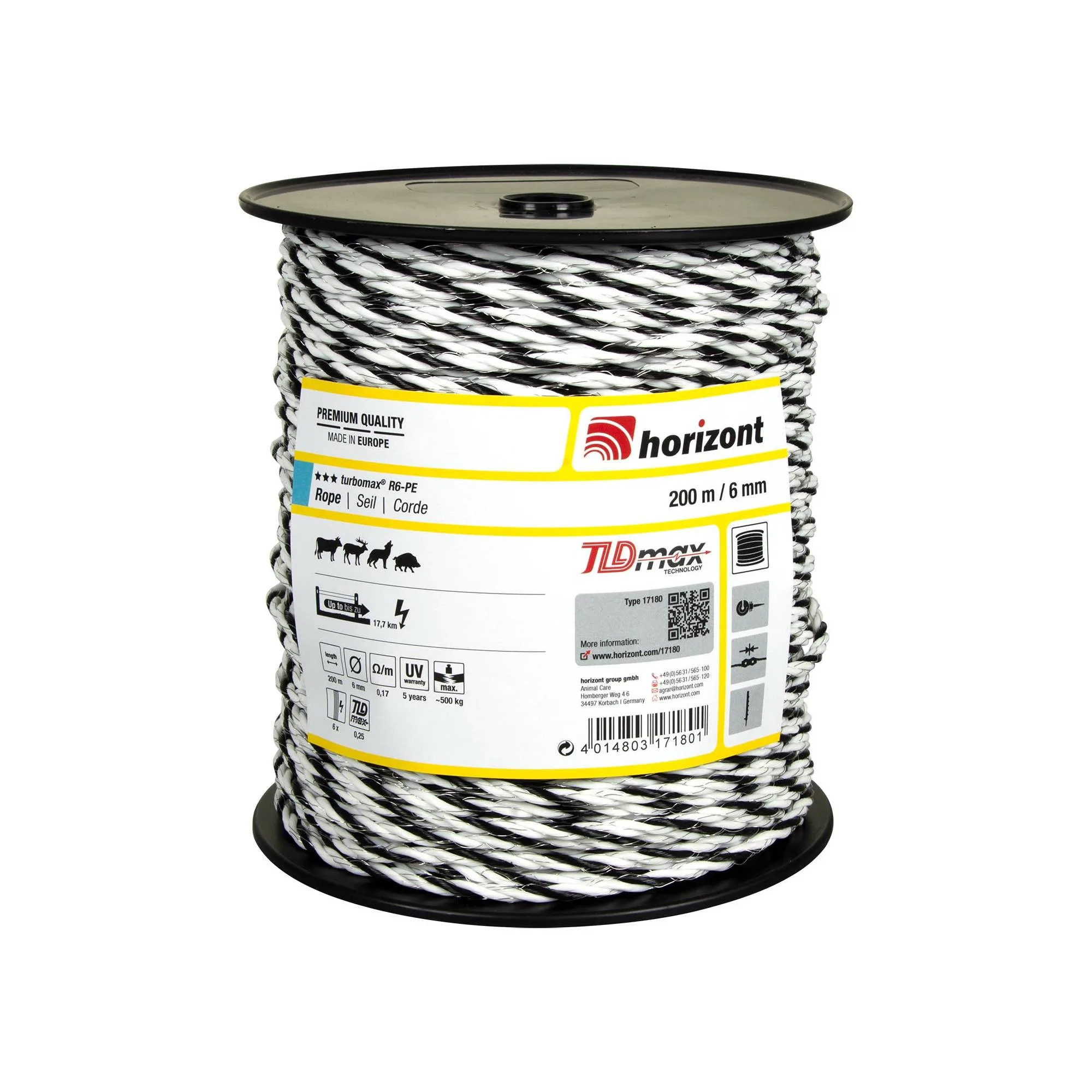 Žica/vrv za pašnik Turbomax 6mm TLD - 200m/400m